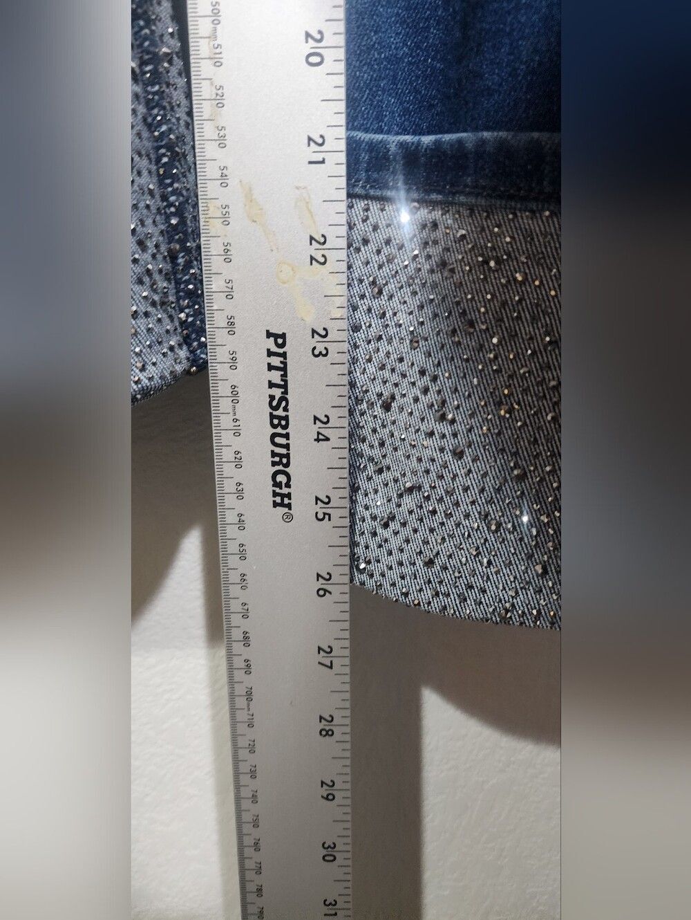 NWT Risen Jeans Cropped Dark Blue Women's Jeans with Embelished Cuff size 2XL - Picture 9 of 15